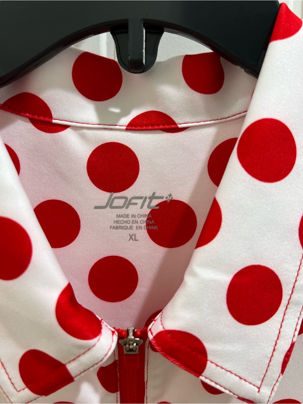 Jofit White Tank Top with Red Polka Dots - Picture 3 of 3
